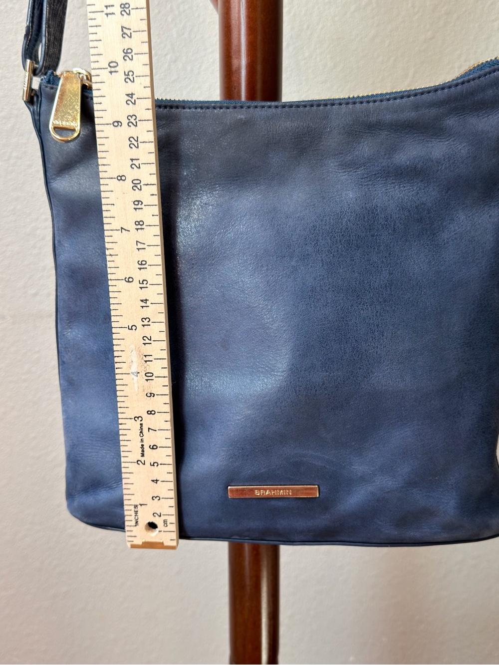 Brahmin Navy Blue Leather Crossbody Bag with Matching Wallet - Picture 15 of 16